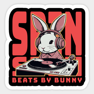 DJ bunny music mixing Sticker